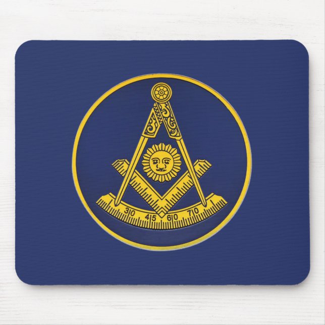 Past Master Freemason Square and Compass Masonic  Mouse Mat (Front)