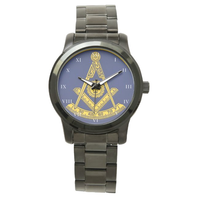 Past Master Freemason Square and Compass Masonic  Watch (Front)