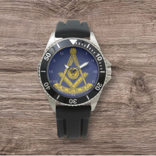 Past Master Freemason Square and Compass Masonic  Watch