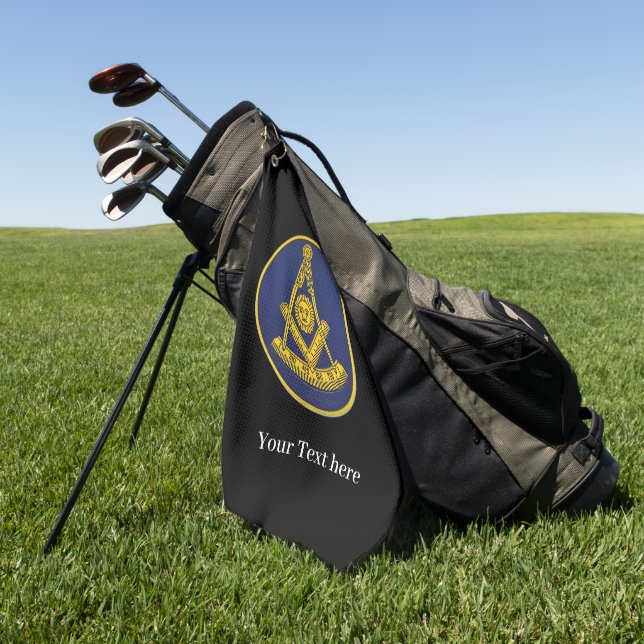 Past Master Lodge Freemason Masonry Masonic Golf Towel (Green)