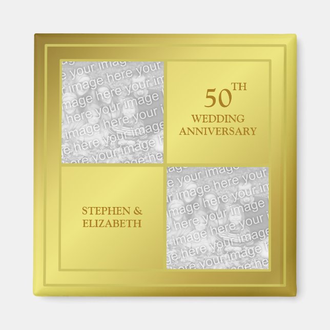 Past & Present Photo Golden Anniversary (Shiny) Magnet (Front)