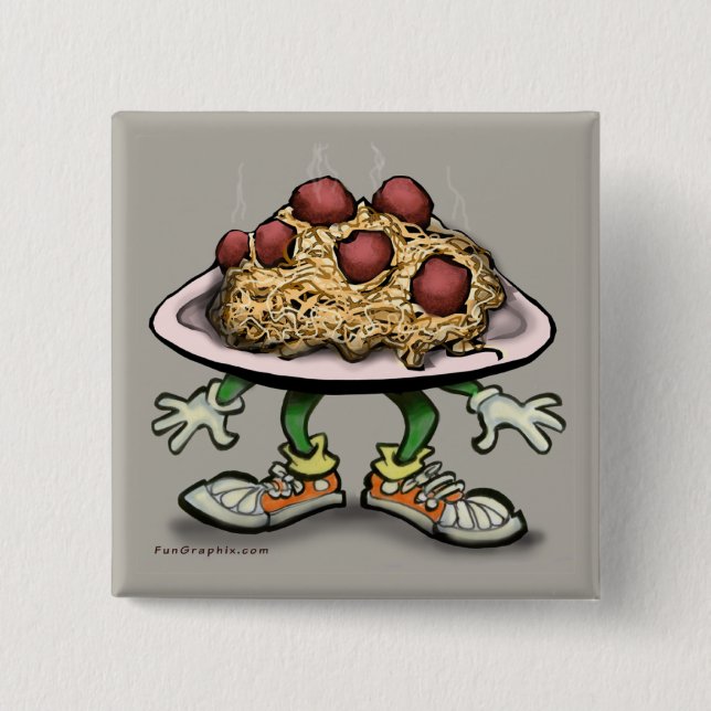 Pasta 15 Cm Square Badge (Front)
