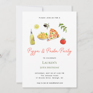 Pasta and Pizza party Invitation