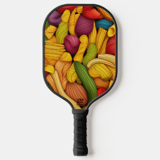 Pasta art background pickleball paddle
