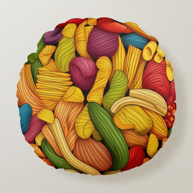 Pasta art background round cushion (Front)