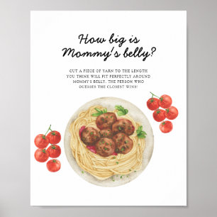 Pasta Baby shower How big is Mummy's belly Poster