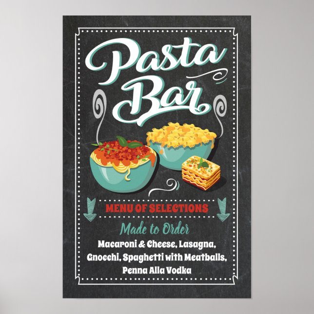 Pasta Bar Party Sign (Front)