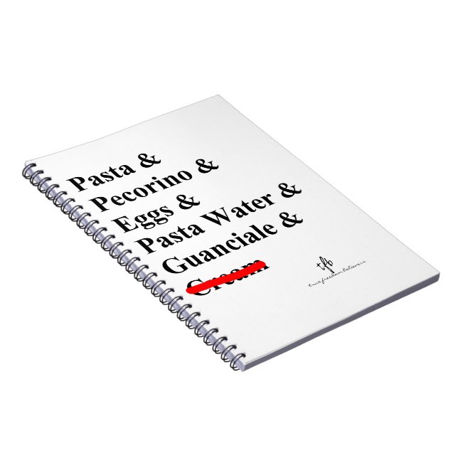 Pasta Carbonara Ingredients Notebook (Right Side)