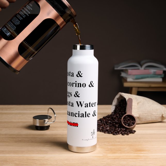 Pasta Carbonara Ingredients Water Bottle (Coffee)