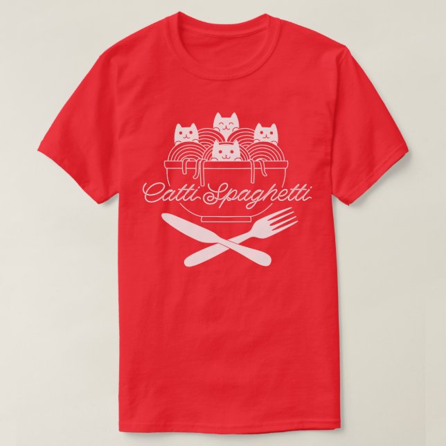 Pasta Cats Ramen Catti Spaghetti by Tobe Fonseca T-Shirt (Design Front)