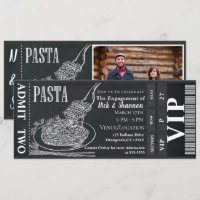 Pasta Dinner Chalk Engagement Dinner Photo Ticket