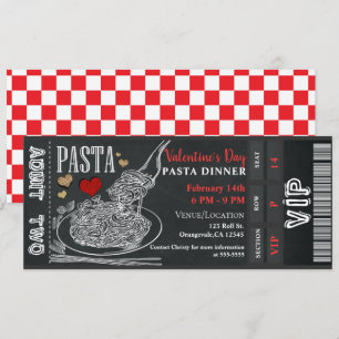 Pasta Dinner Chalk Valentine's Day Dinner Party Invitation