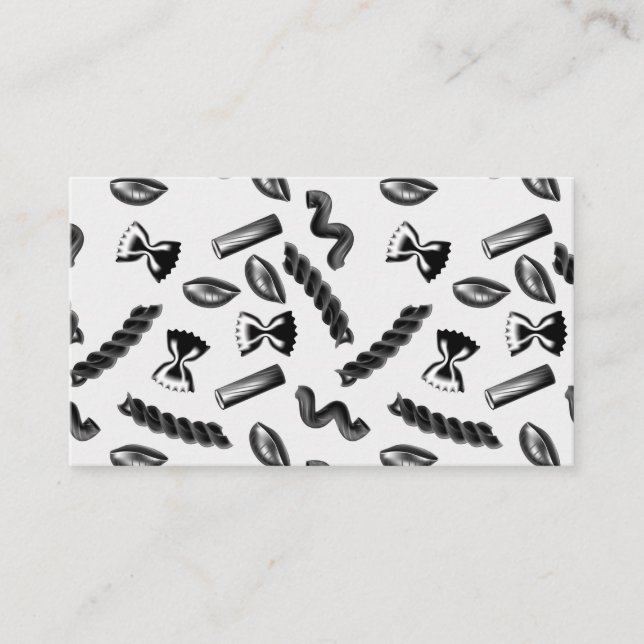 Pasta Diversity Grey Food Italy Lover Foodie Business Card (Front)