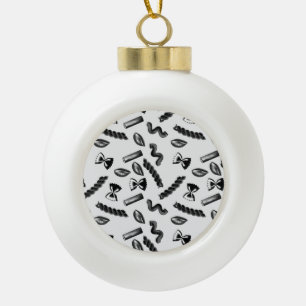 Pasta Diversity Grey Food Italy Lover Foodie Ceramic Ball Christmas Ornament