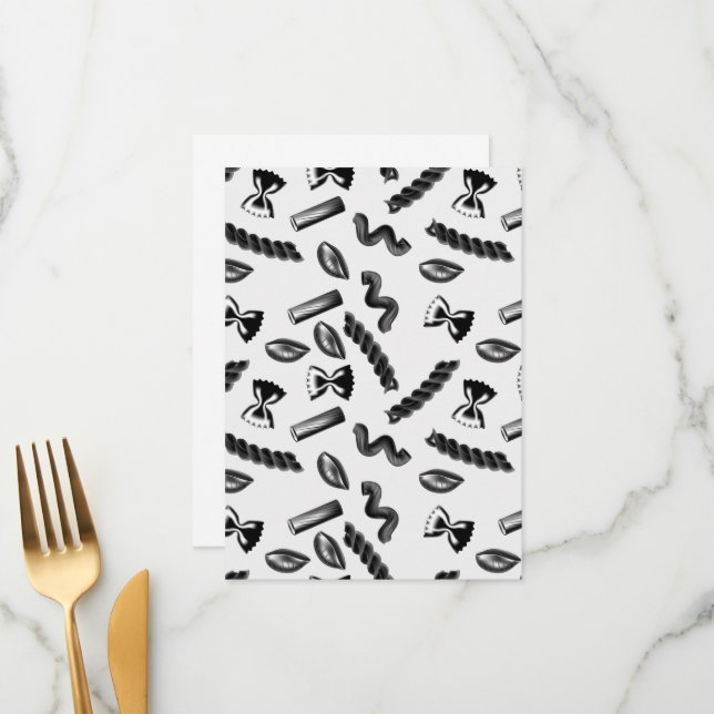 Pasta Diversity Grey Food Italy Lover Foodie Menu (Front/Back In Situ)