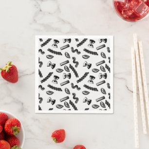 Pasta Diversity Grey Food Italy Lover Foodie Napkin