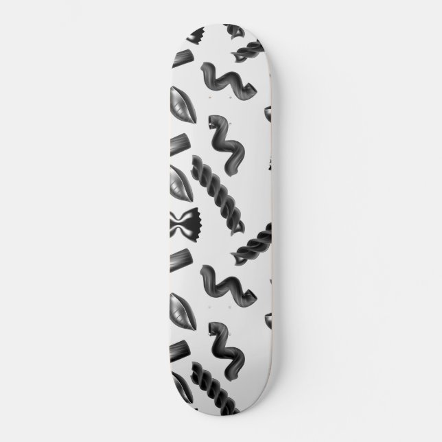Pasta Diversity Grey Food Italy Lover Foodie Skateboard (Front)