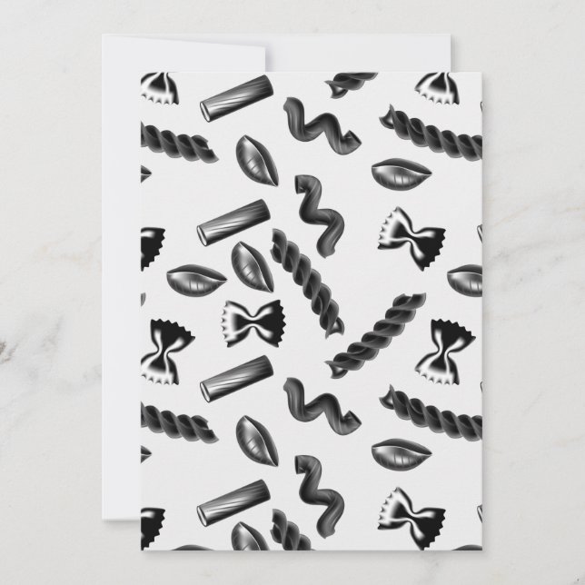 Pasta Diversity Grey Food Italy Lover Foodie Thank You Card (Front)