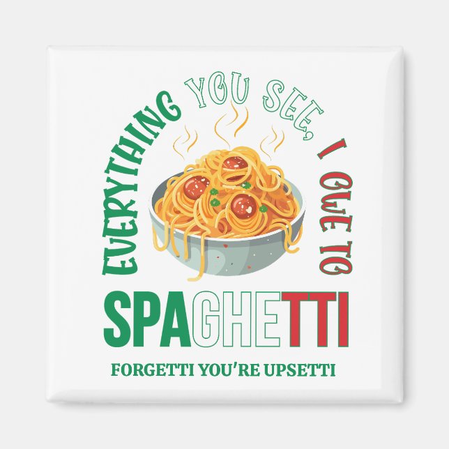 Pasta EVERYTHING YOU SEE I OWE TO SPAGHETTI Humour Magnet (Front)