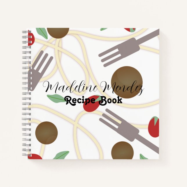 Pasta Food Chef Cook Recipe Notebook (Front)