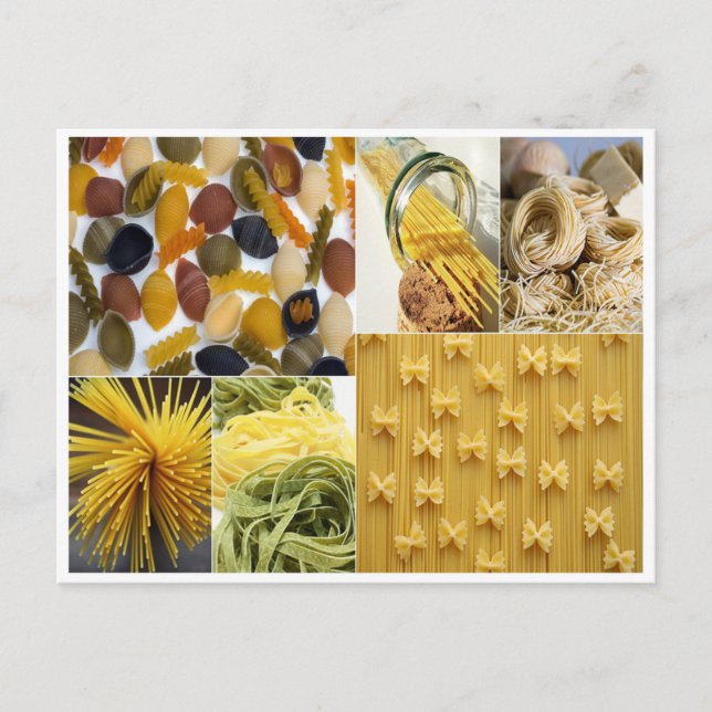 Pasta food collage italian food noodles postcard (Front)
