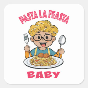 Pasta La Feasta Baby Square Sticker