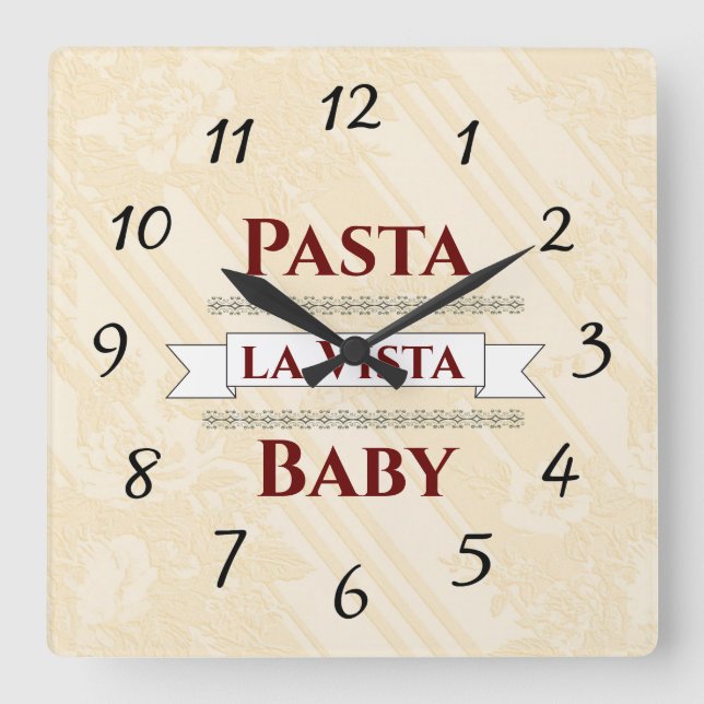 Pasta la Vista Baby Wall Clock (Front)