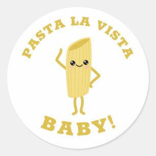 Pasta la vista classic round sticker