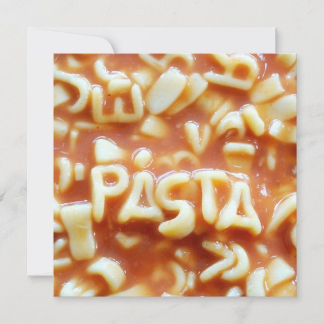 Pasta letters spell pasta (Front)
