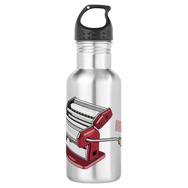 Pasta maker cartoon illustration  532 ml water bottle (Front)