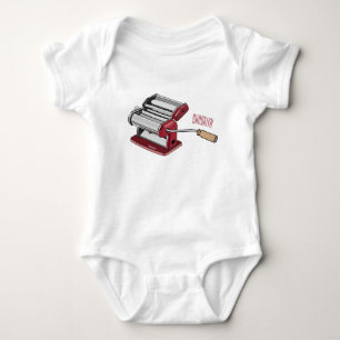 Pasta maker cartoon illustration baby bodysuit