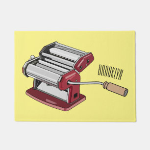 Pasta maker cartoon illustration doormat