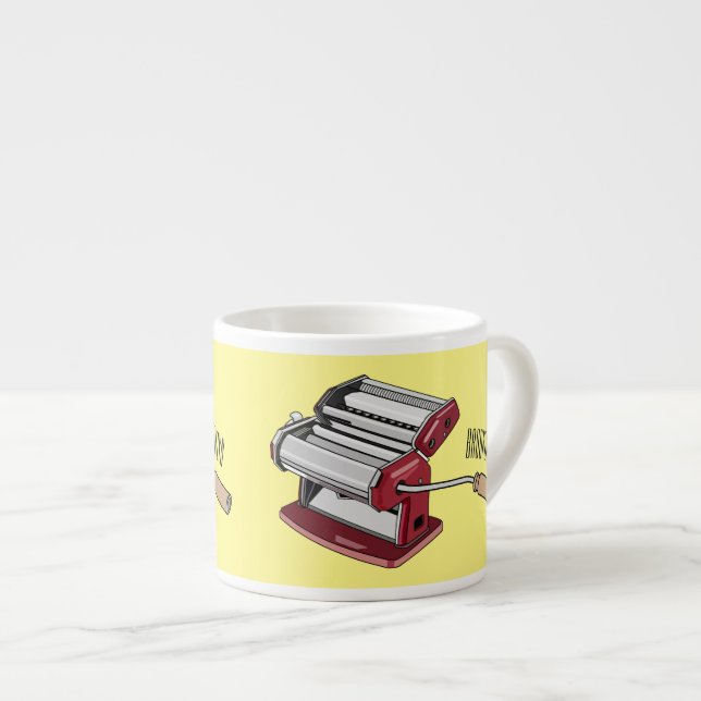 Pasta maker cartoon illustration  espresso cup (Front Right)