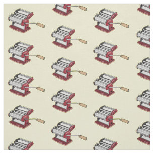 Pasta maker cartoon illustration  fabric