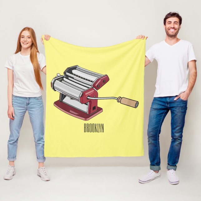 Pasta maker cartoon illustration  fleece blanket (In Situ)