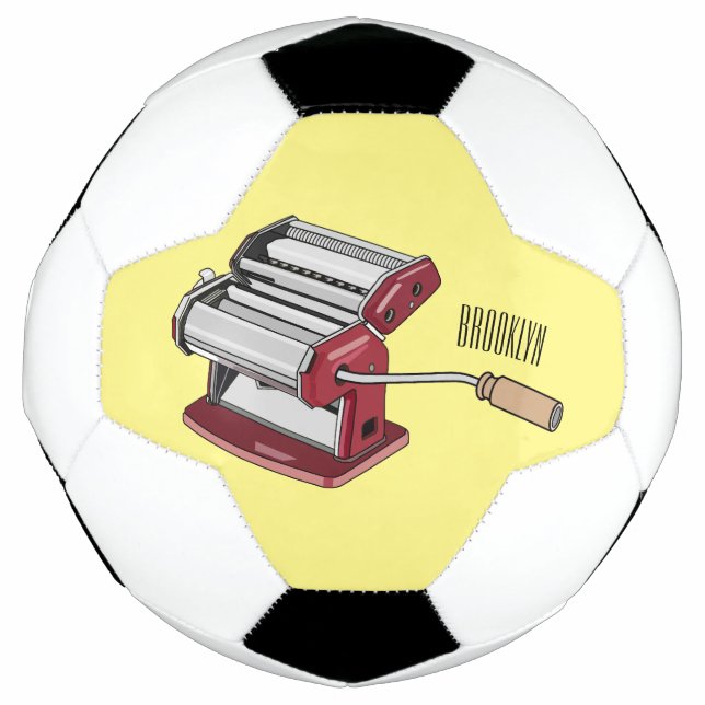 Pasta maker cartoon illustration  football (Front)