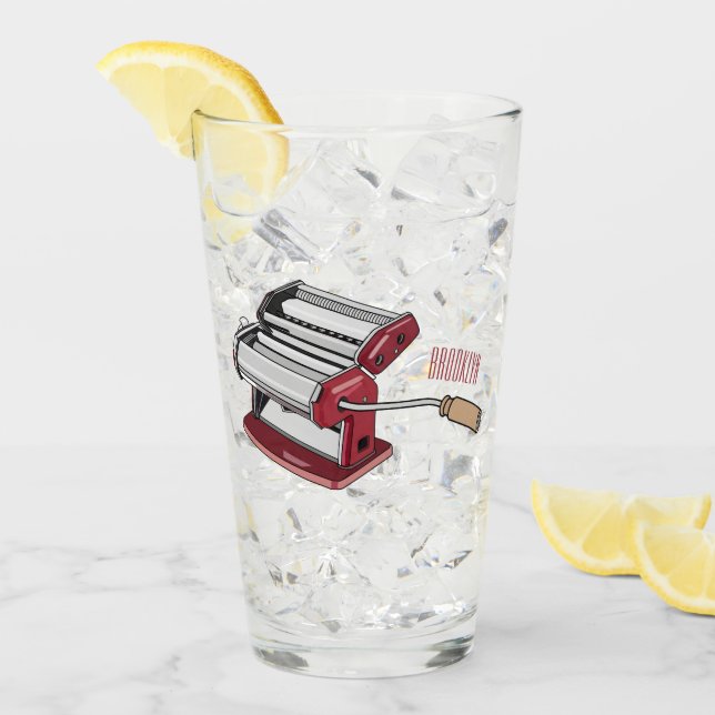 Pasta maker cartoon illustration  glass (Front Ice)