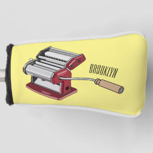 Pasta maker cartoon illustration golf head cover