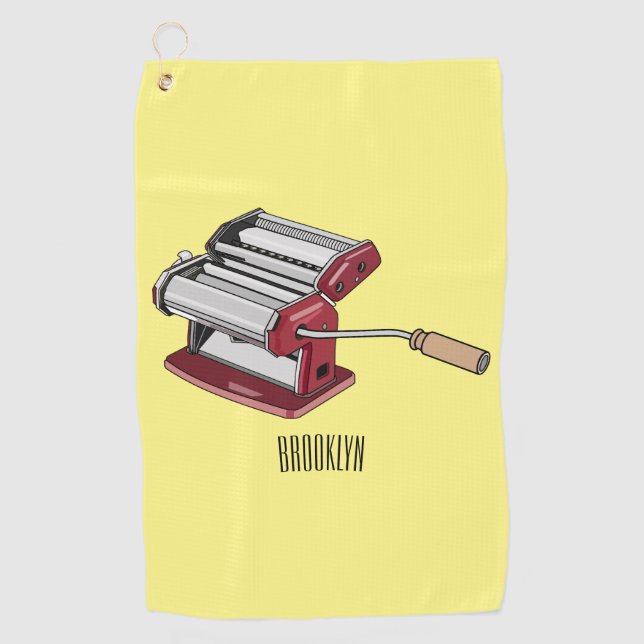 Pasta maker cartoon illustration  golf towel (Front)