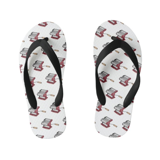 Pasta maker cartoon illustration  kid's flip flops (Footbed)