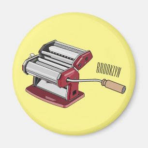 Pasta maker cartoon illustration  magnet