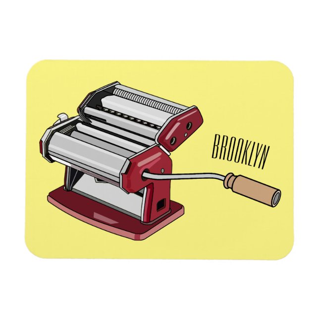Pasta maker cartoon illustration  magnet (Horizontal)