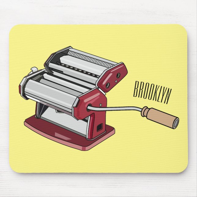 Pasta maker cartoon illustration  mouse mat (Front)