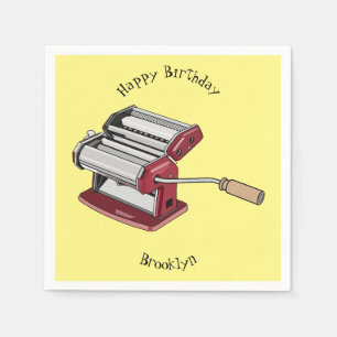 Pasta maker cartoon illustration napkin