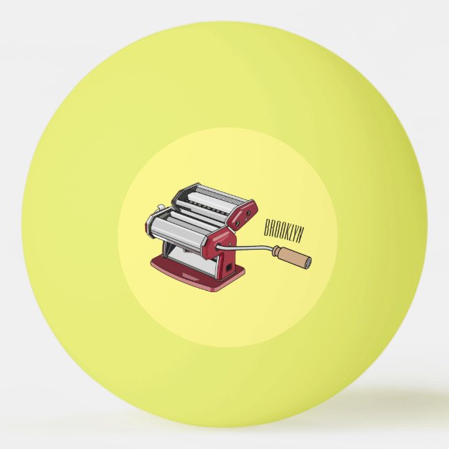 Pasta maker cartoon illustration  ping pong ball (Front)