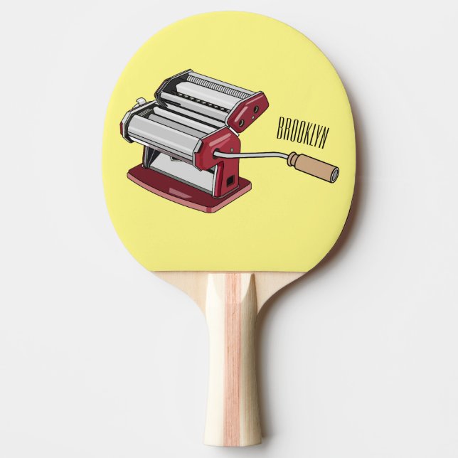 Pasta maker cartoon illustration  ping pong paddle (Front)