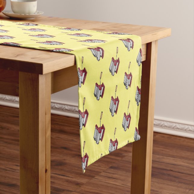 Pasta maker cartoon illustration  short table runner (In Situ)