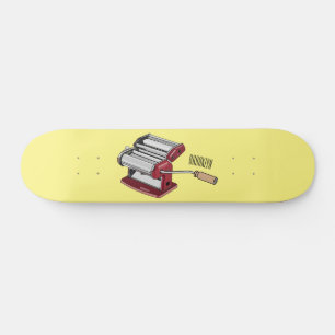 Pasta maker cartoon illustration  skateboard