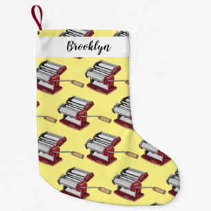 Pasta maker cartoon illustration small christmas stocking