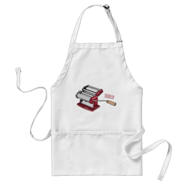 Pasta maker cartoon illustration  standard apron (Front)